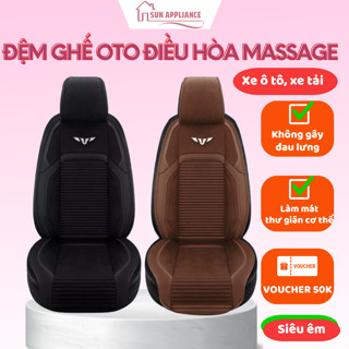 Đệm Ghế Ô Tô Điều Hòa Massage Tự Động Ngắt 25 Quạt Gió Siêu Mát Tích Hợp Mát Xa Thư Giãn