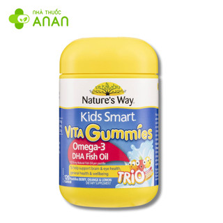Kẹo dẻo Nature's Ways Kids Smart Vita Gummies Omega-3 DHA Fish Oil hỗ trợ bổ sung Omega-3 tốt cho não và mắt - 60 viên