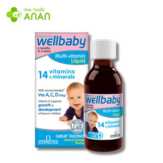Siro Vitabiotics Wellbaby bổ sung vitamin tổng hợp cho bé chai 150ml
