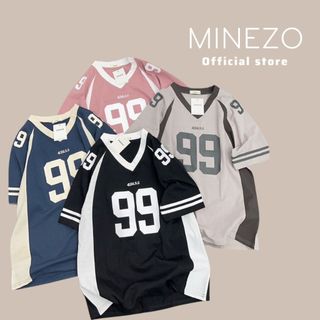 Áo thun MINEZO tay nữ lỡ form rộng chất cotton khô 3158 số 99 phong cách Hàn Quốc Milisu AC14