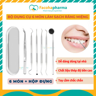 Bộ dụng cụ làm sạch răng miệng vệ sinh răng miệng bằng inox 304 chuyên dụng CN014