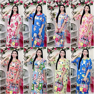 ĐẦM SUÔNG IN HÌNH CUTE VẢI XỐP NHẬT CAO CẤP - VAYIN02