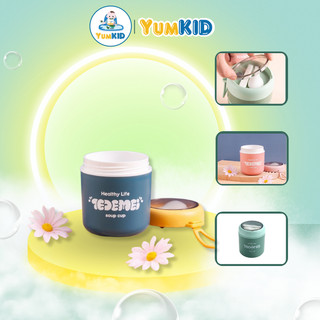 Bình ủ cháo giữ nhiệt tedemei 530ml kèm thìa trữ thức ăn cho bé