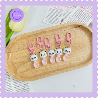 Móc khoá panda gấu trúc nhỏ xinh tone hồng purpleheartbora