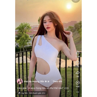 Bikini nữ liền thân khoét eo cutout xinh xắn Đồ bơi nữ 1 mảnh kín đáo hở eo thon gọn L02