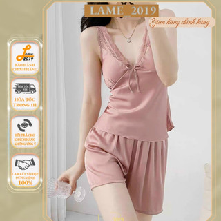 Bộ Đồ Ngủ Nữ Hai Dây YAME19, Đồ Ngủ Nữ Mặc Nhà Mùa Hè Sexy Quyến Rũ Kèm Mềm Mại Mặc Thoáng Mát