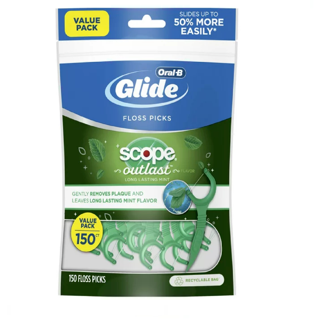 Tăm chỉ nha khoa Oral-B Glide Scope Outlast Floss Picks Mint 150 cái
