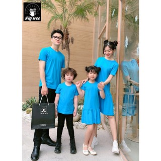 Áo Thun Gia Đình Kháng Khuẩn Khử Mùi Ag+ Màu Xanh Da Trời( full size đến 100kg)