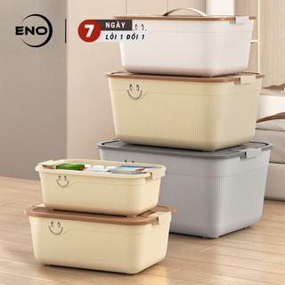 Hộp nhựa có nắp đậy kèm quai xách khóa chắc chắn hộp đựng đồ đa năng nhiều kích thước eno