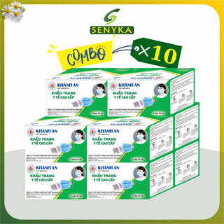  Combo 10 hộp khẩu trang y tế 4 lớp kháng khuẩn cao cấp ngăn bụi chính hãng Khánh An_x10KAKTL2O 