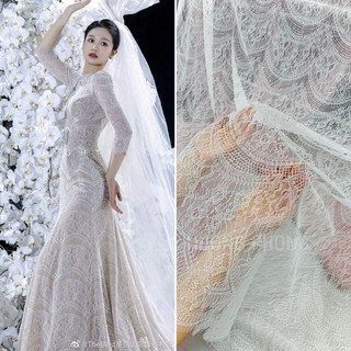Ren mi hoa chất mềm đẹp may đồ cưới, áo dài, đầm thiết kế ( TRẮNG ) M24-tấm