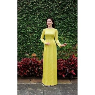 Bộ Áo dài gấm cổ tròn Liễu Thanh cao cấp