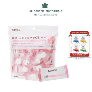 1 viên mặt nạ giấy nén Miniso Nhật Bản