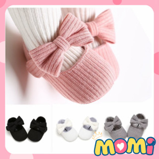 Giày tập đi cho bé trai bé gái sơ sinh, giày búp bê vải hình nơ cho trẻ 1 tuổi MOMIBABY