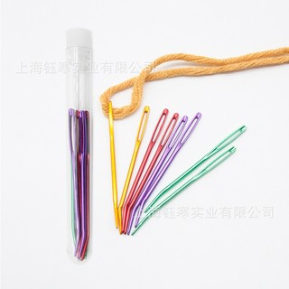 Set kim khâu len đầu cong kèm hộp đựng
