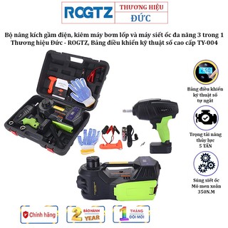 Bộ nâng kích gầm điện 3 trong 1 rogtz ty-004 đức - máy bơm lốp - siết ốc có tự động ngắt - bh 2 năm