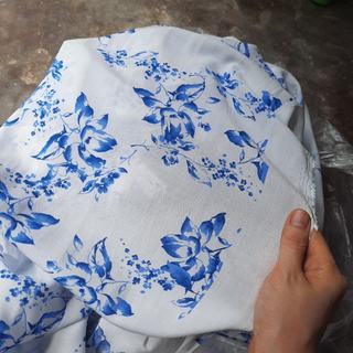 VẢI LANH BOI HOA NỀN TRẮNG - MAY ÁO, VÁY, QUẦN...