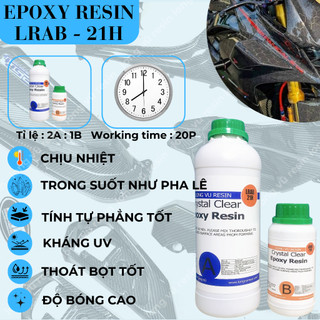 Keo Epoxy Carbon, Keo Dán Carbon Chuyên Dụng Dán Phủ Carbon Fiber Xe Máy, Ô tô, Phụ Kiện - LRAB21H [Bộ 900G]