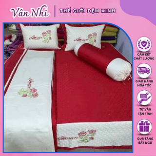 Bộ satin 5 món trần thêu cao cấp thương hiệu akosan
