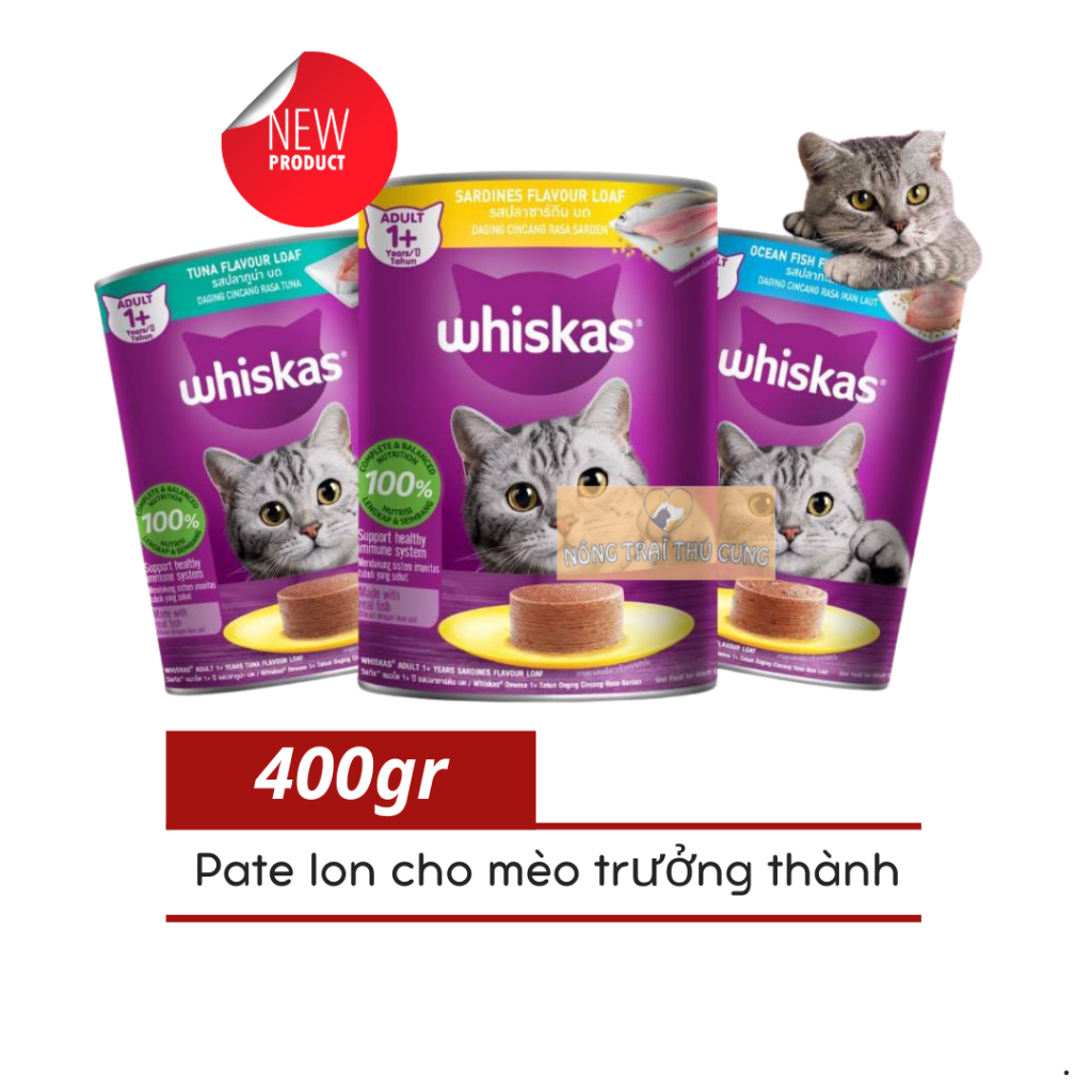 Pate Lon Whiskas 400g Cho Mèo Lớn