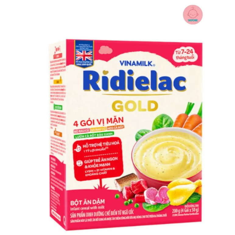 Bột ăn dặm Ridielac Gold 4 Vị Mặn HG 200g - Shop Em Bé - Bột ăn dặm cho bé