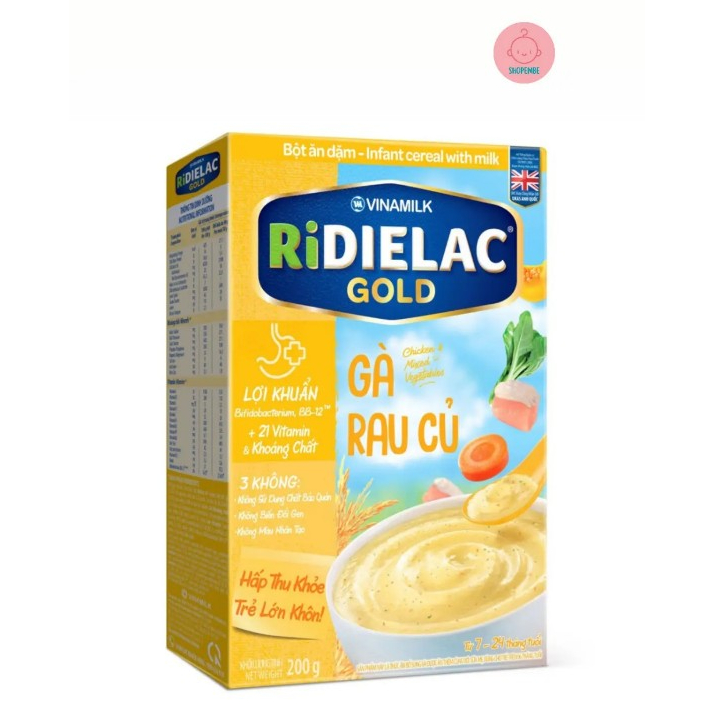 Bột ăn dặm Ridielac Gold gà rau củ hộp 200g (7 - 24 tháng) - Shop Em Bé - Bột ăn dặm cho bé