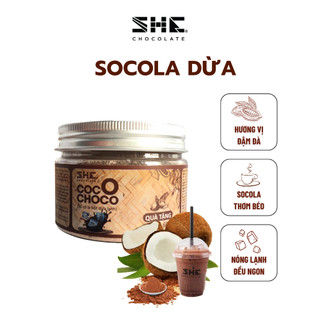 Socola bột dừa nguyên chất 60g SHE Chocolate, hương vị độc đáo và thơm ngon