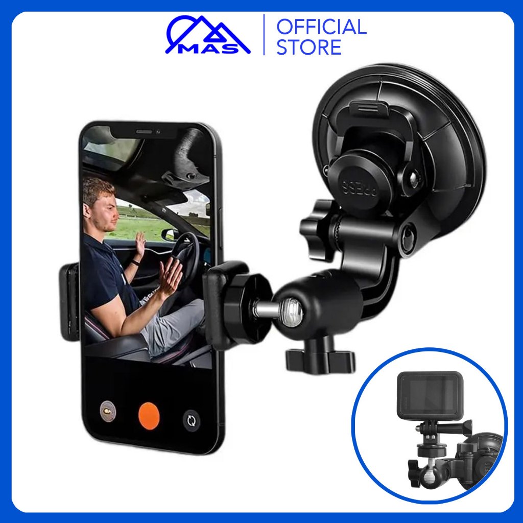 Đế Hít Kính Size Đại cho GoPro, Action cam - Chân Đế Gắn Kính ô tô Hút Chân Không - Gopro101