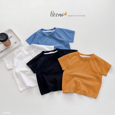 Áo phông cộc tay Beemo may đường gân nổi cá tính mặc hè chất liệu cotton co giãn, thấm mồ hôi cho bé 1 - 7  tuổi  23261A