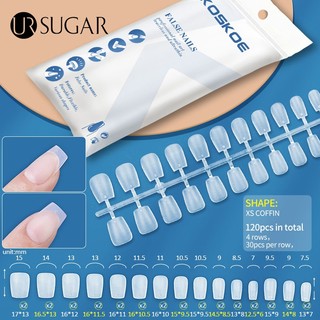 KOSKOE Móng tay giả bị câm quan tài hình chữ nhật móng tay giả kéo dài công cụ làm móng mỹ thuật móng tay 120PC