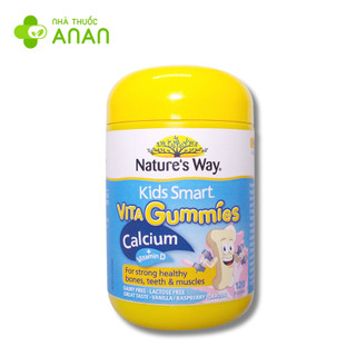 Kẹo Nature's Ways hộp 60 viên bổ sung Canxi, Vitamin D