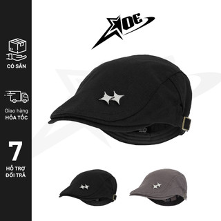 (Có sẵn) AOE STUDIO - Mũ nồi Beret cao cấp chất nón kaki đen phối nút phong cách Y2K cá tính dành cho nữ