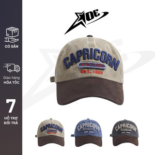(Có sẵn) AOE STUDIO - Mũ lưỡi trai phối rách logo CAPRICORN nón lưỡi trai nam nữ cá tính phong cách unisex Hàn Quốc