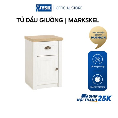 Tủ đầu giường | JYSK Markskel | gỗ công nghiệp | màu sồi/trắng | R43xS37xC67cm