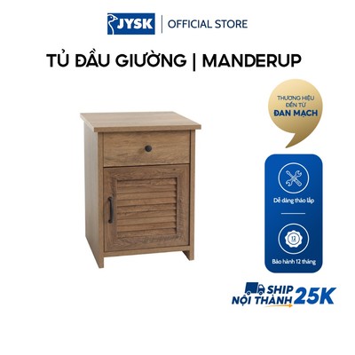 Tủ đầu giường | JYSK Manderup | gỗ công nghiệp/nhựa | màu sồi | R48xS42xC66cm
