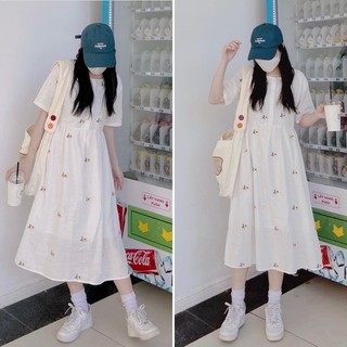 Váy Hoa Nhí babydoll hoa cúc cộc tay cúc ngực Maia Vayhoacuc3545 P4K3