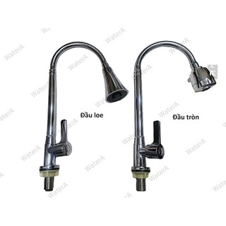 Vòi rửa chén bát cổ bi - ống bẻ cao thấp- xoay 360 độ