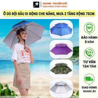 Ô Đội Đầu, Nón Cố Định, Ô Dù 2 Tầng Che Nắng Mưa, Câu Cá, Dã Ngoại - Mũ Rộng Vành Gieo Cấy Ngoài trời 4 Màu Cho Nam Nữ