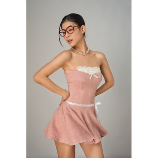 VIIBODYSUIT - Đầm Ống Len Phối Nơ