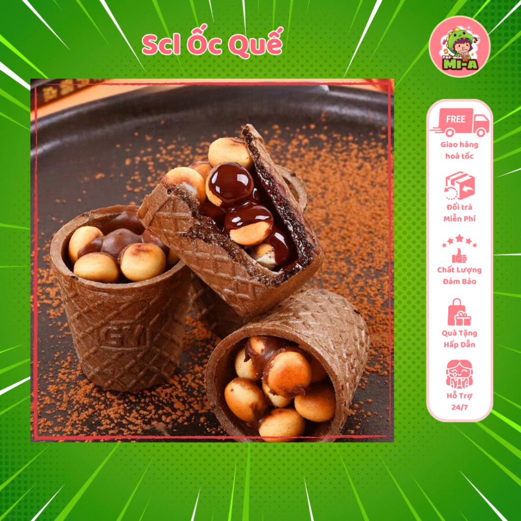 CỐC socola mix viên bánh/Socola ốc quế bi