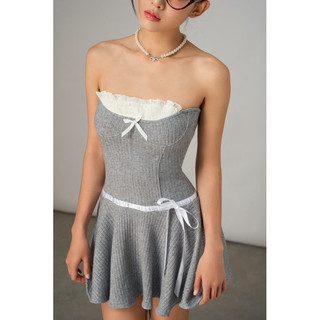 VIIBODYSUIT - Đầm Ống Len Phối Nơ