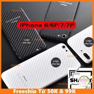 Skin Dán Carbon Trong 3D, Carbon Đen Full Viền iphone 6/6P/7/7P