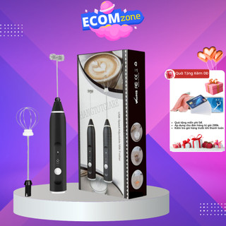 Máy Đánh Bọt Cà Phê Mini Cầm Tay, Máy Đánh Trứng Sokany 3 Cấp Độ Sạc Pin USB Tặng Kèm 2 Đầu Khuấy Và Tạo Bọt