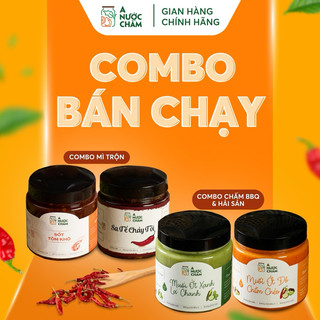 Combo Sốt tôm khô, sate cháy tỏi, muối ớt xanh và muối ớt đỏ