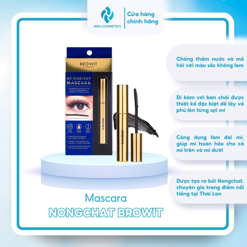 Mascara Nongchat chuốt mi dài cong Mascara Browit By Nongchat Thái Lan 5.5g