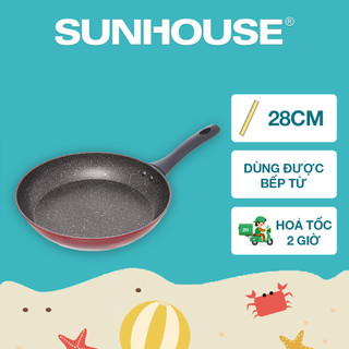 Chảo đá hoa cương đáy từ SUNHOUSE SFP28B ( Sử dụng được cả bếp từ )