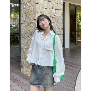 Áo sơ mi màu trắng kem tay dài