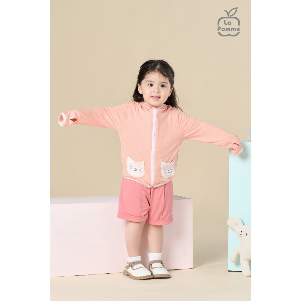 Aó khoác La Pomme Bamboo cotton khoác gió 2 lớp cao cấp thoáng mát chống nắng tốt cho bé trai bé gái 95004 95006 95007