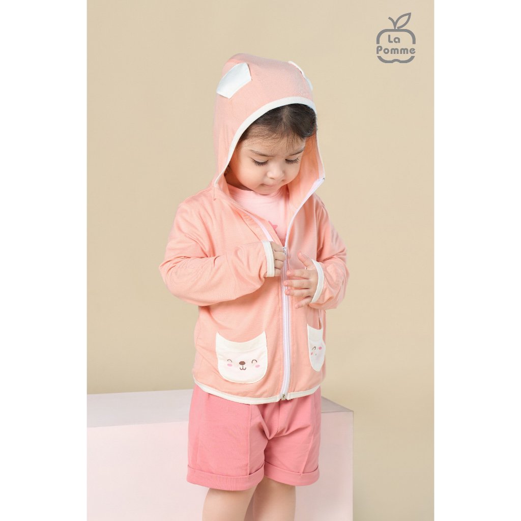 Aó khoác La Pomme Bamboo cotton khoác gió 2 lớp cao cấp thoáng mát chống nắng tốt cho bé trai bé gái 95004 95006 95007