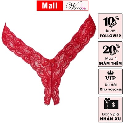 Quần lót nhét mông ren cao cấp WANNABE quần chíp chữ Y ren màu sắc xẻ đáy siêu sexy gợi cảm QLR14